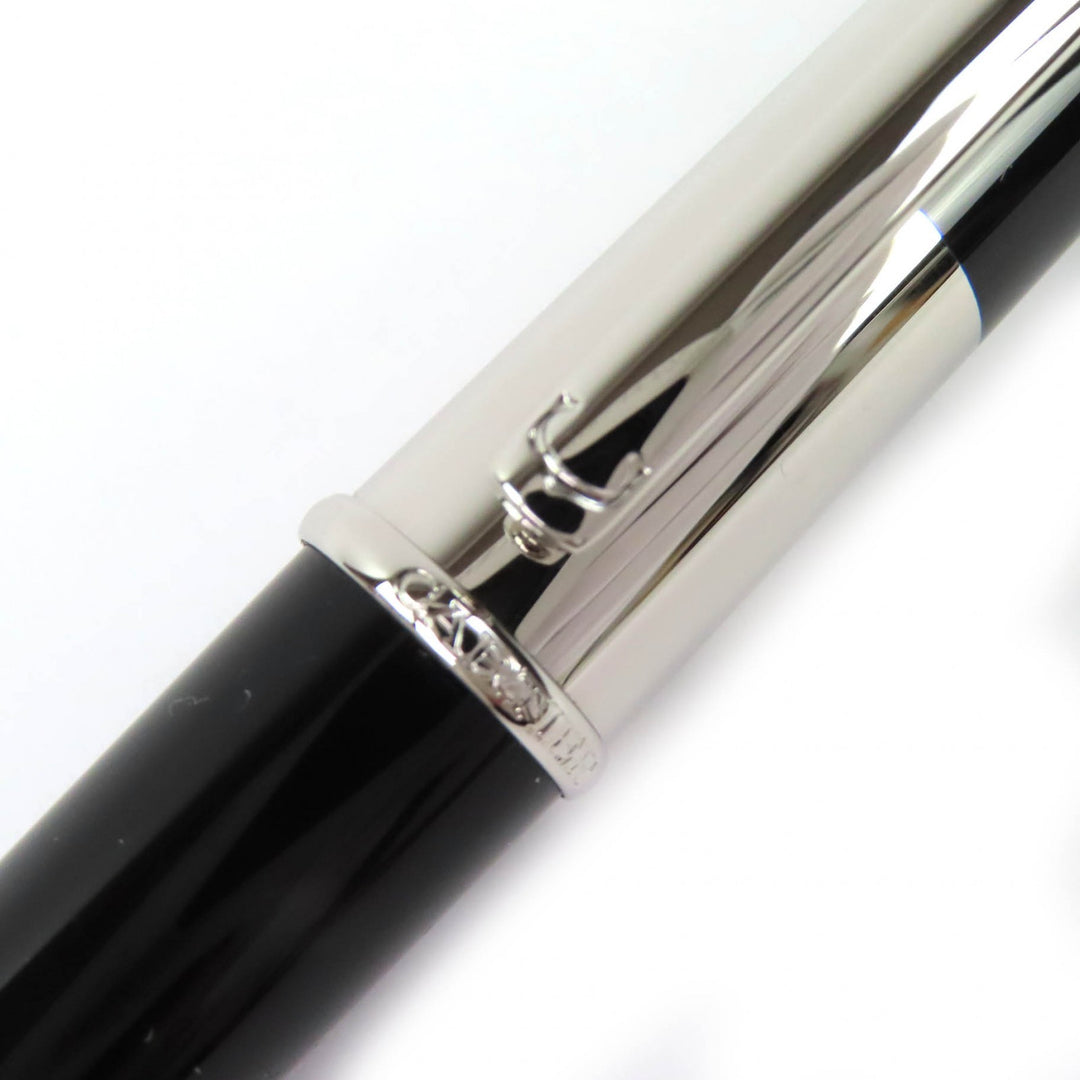 極美品△Cartier カルティエ ST180121 ディアボロ ドゥ カルティエ ロゴタイプ デコール ツイスト式 ボールペン ブラック 筆記確認済み
