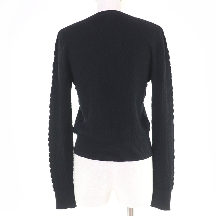極美品☆CHANEL シャネル P75335K10778 カシミヤ ココマーク 長袖 ニット トップス ブラック 38 イタリア製 正規品 レディース