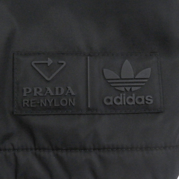 未使用品□PRADA adidas プラダ アディダス SGB937 Re-Nylon スリーストライプス トライアングルロゴ ベンチコート ブラック 48 正規品