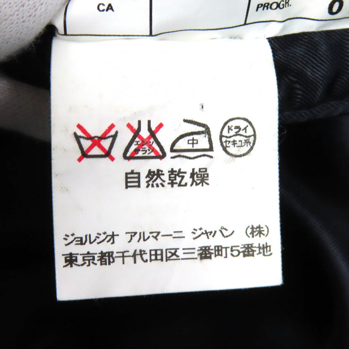 美品△ARMANI COLLEZIONI アルマーニコレッツォーニ ウール カシミヤ ベルト付き ロング ステンカラーコート ブラック 52 伊製 正規品