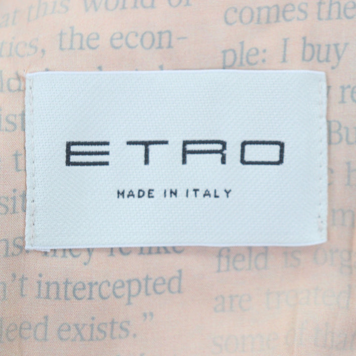 極美品▼ETRO エトロ アルパカ ウール チェック柄 ロゴ入りボタン チェスターコート ライトグレー ブラウン 46 イタリア製 正規品 メンズ