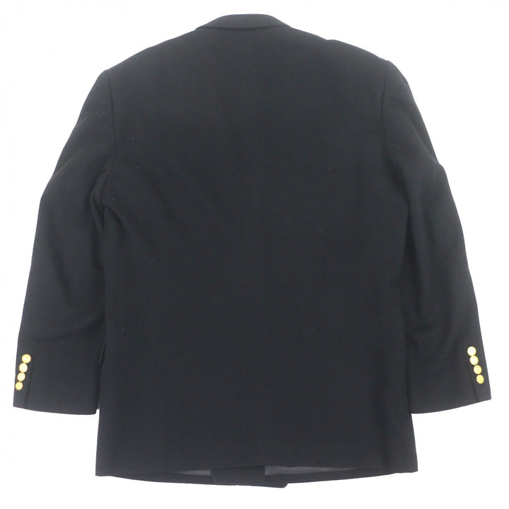 美品▼TRUSSARDI トラサルディ カシミヤ100% 金ボタン ダブルジャケット テーラードジャケット ブラック 日本サイズM相当 メンズ