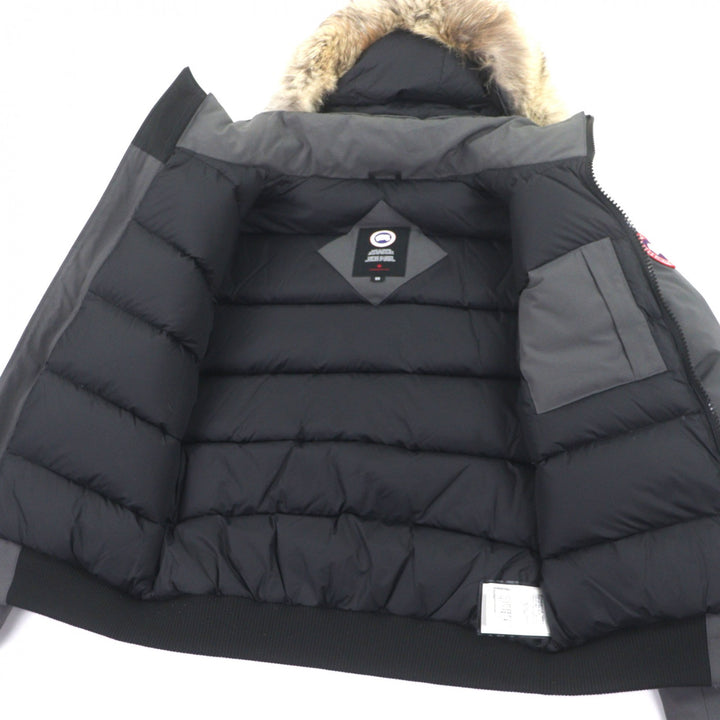 極美品▼CANADA GOOSE カナダグース 7968M BORDEN BOMBER ボーデン ボンバー ロゴワッペン ファー フード付き ダウンジャケット M 正規品