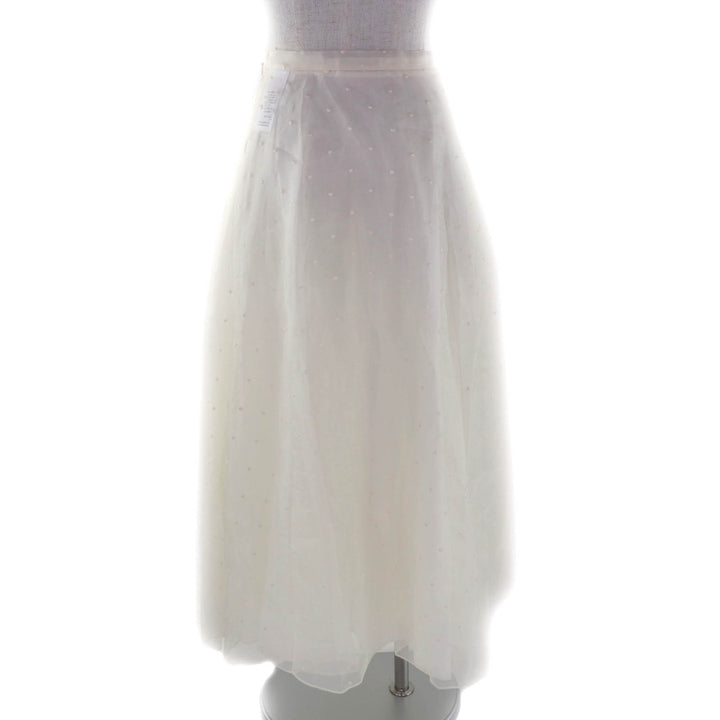 極美品★Christian Dior クリスチャンディオール 8C21329A1684 シルク100％ ドット柄 チュールスカート ロングスカート 38 伊製 正規品