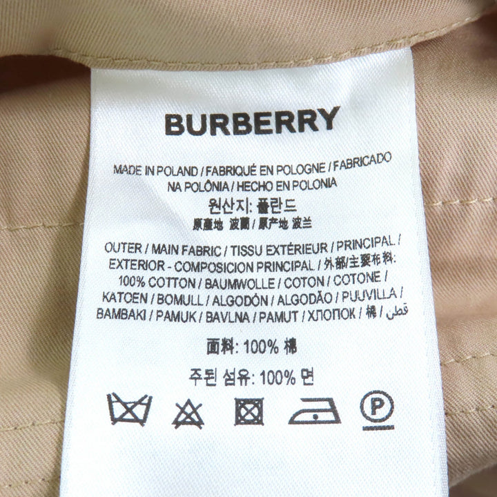 未使用品◇BURBERRY バーバリー 8052893 コットン100％ レザー使い ZIPUP ロゴ金具付き トレンチコート ベージュ 36 正規品 レディース