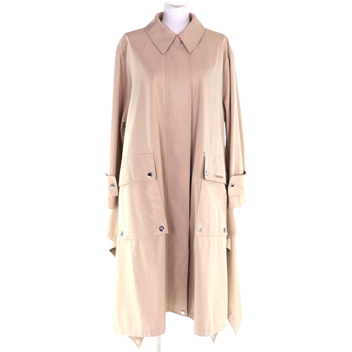 未使用品◇BURBERRY バーバリー 8052893 コットン100％ レザー使い ZIPUP ロゴ金具付き トレンチコート ベージュ 36 正規品 レディース