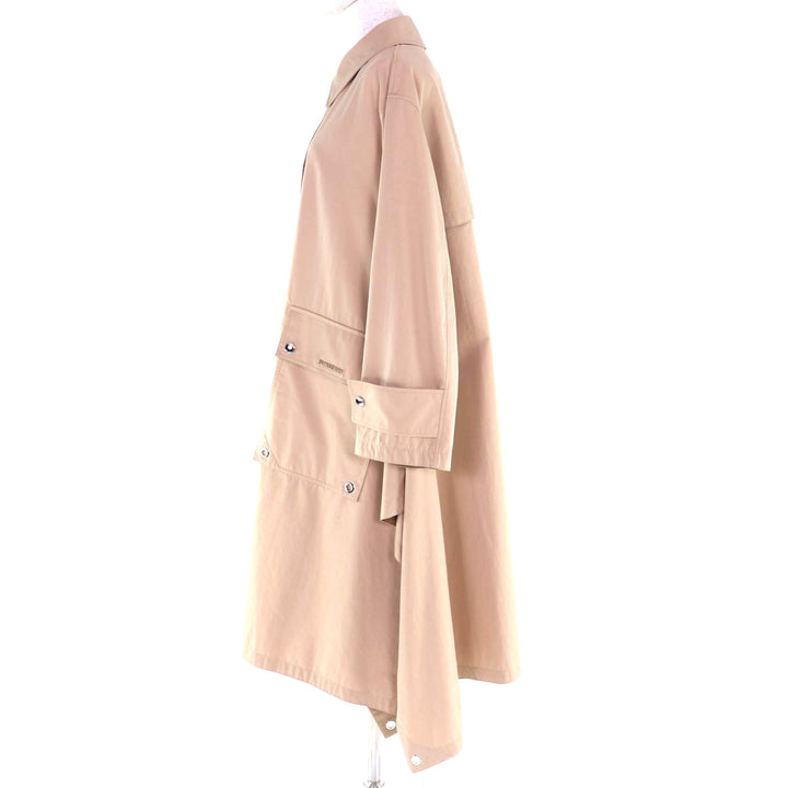 未使用品◇BURBERRY バーバリー 8052893 コットン100％ レザー使い ZIPUP ロゴ金具付き トレンチコート ベージュ 36 正規品 レディース