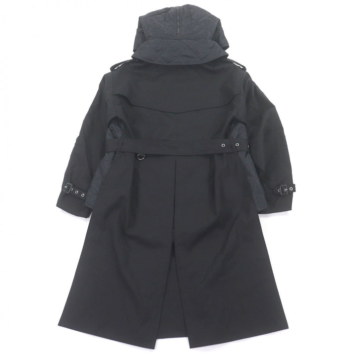 未使用品□BURBERRY バーバリー 8038295 裏地ノバチェック柄 変形 キルティングコート ブラック M ガーメント付き イタリア製 正規品