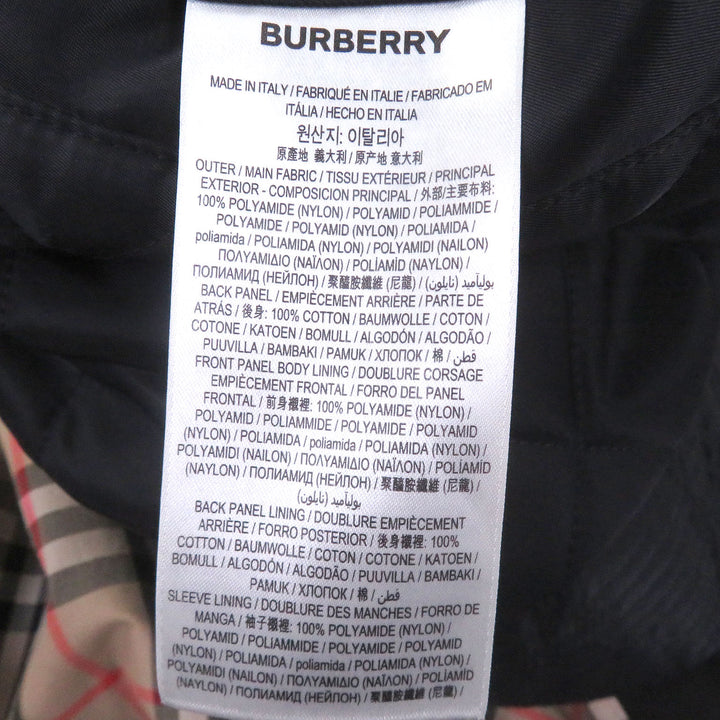 未使用品□BURBERRY バーバリー 8038295 裏地ノバチェック柄 変形 キルティングコート ブラック M ガーメント付き イタリア製 正規品