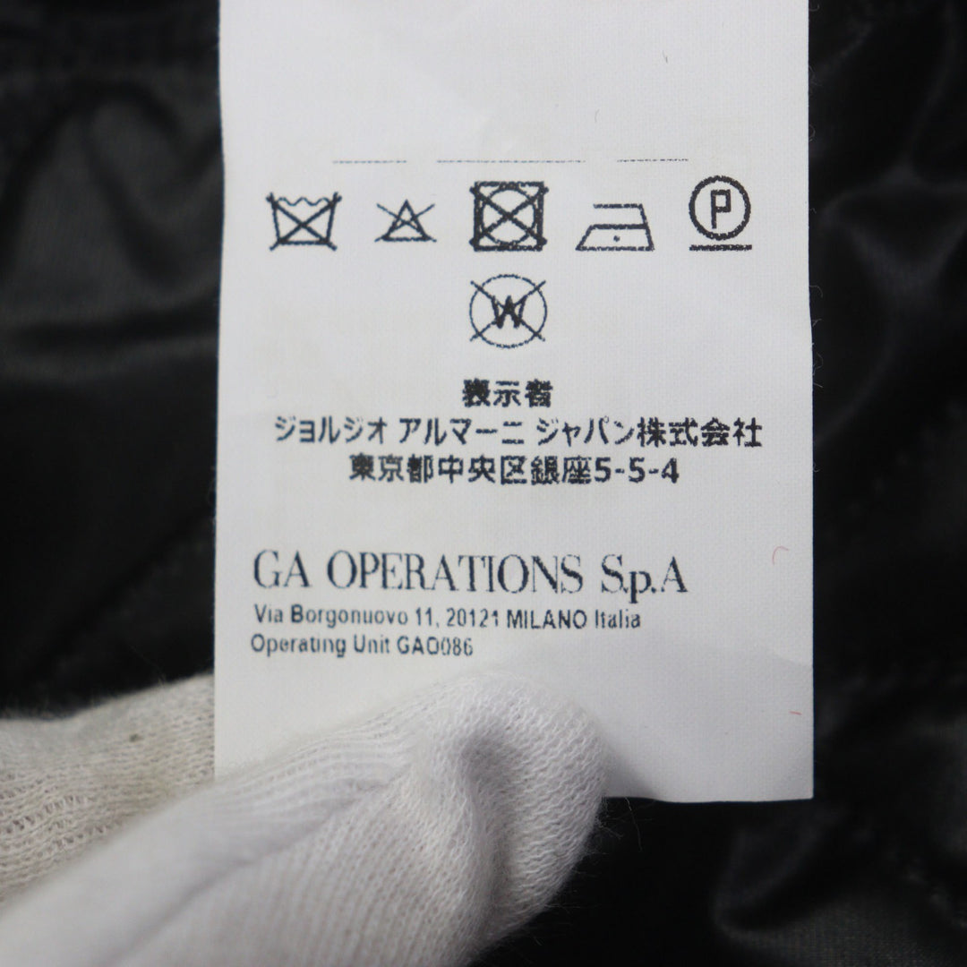 美品▼EMPORIO ARMANI エンポリオ アルマーニ 2020年製 91B530 ウール100% 黒タグ チェック柄 フーデッド ZIPUP 中綿コート 50 正規品