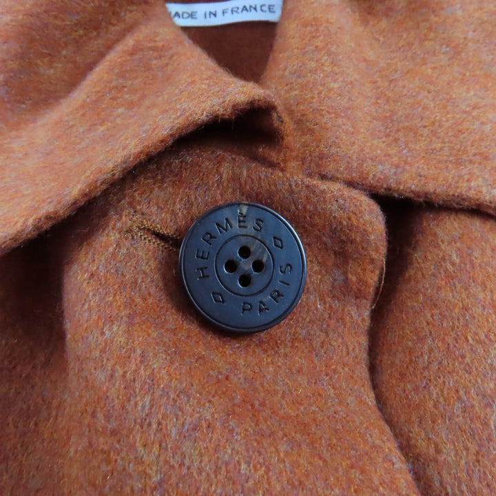 未使用品★HERMES エルメス 25SS 5E0235DC カシミヤ100％ クルードセルボタン付 ノースリーブ ジャケット ブラウン 34 ハンガー付 正規品