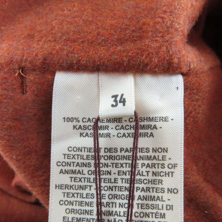 未使用品★HERMES エルメス 25SS 5E0235DC カシミヤ100％ クルードセルボタン付 ノースリーブ ジャケット ブラウン 34 ハンガー付 正規品