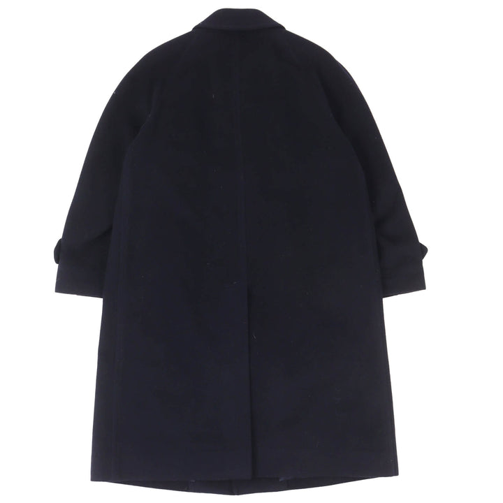 美品△Burberrys バーバリー ヴィンテージ ウール カシミヤ ロング ステンカラーコート ネイビー 90 165 メンズ シンプルデザイン◎