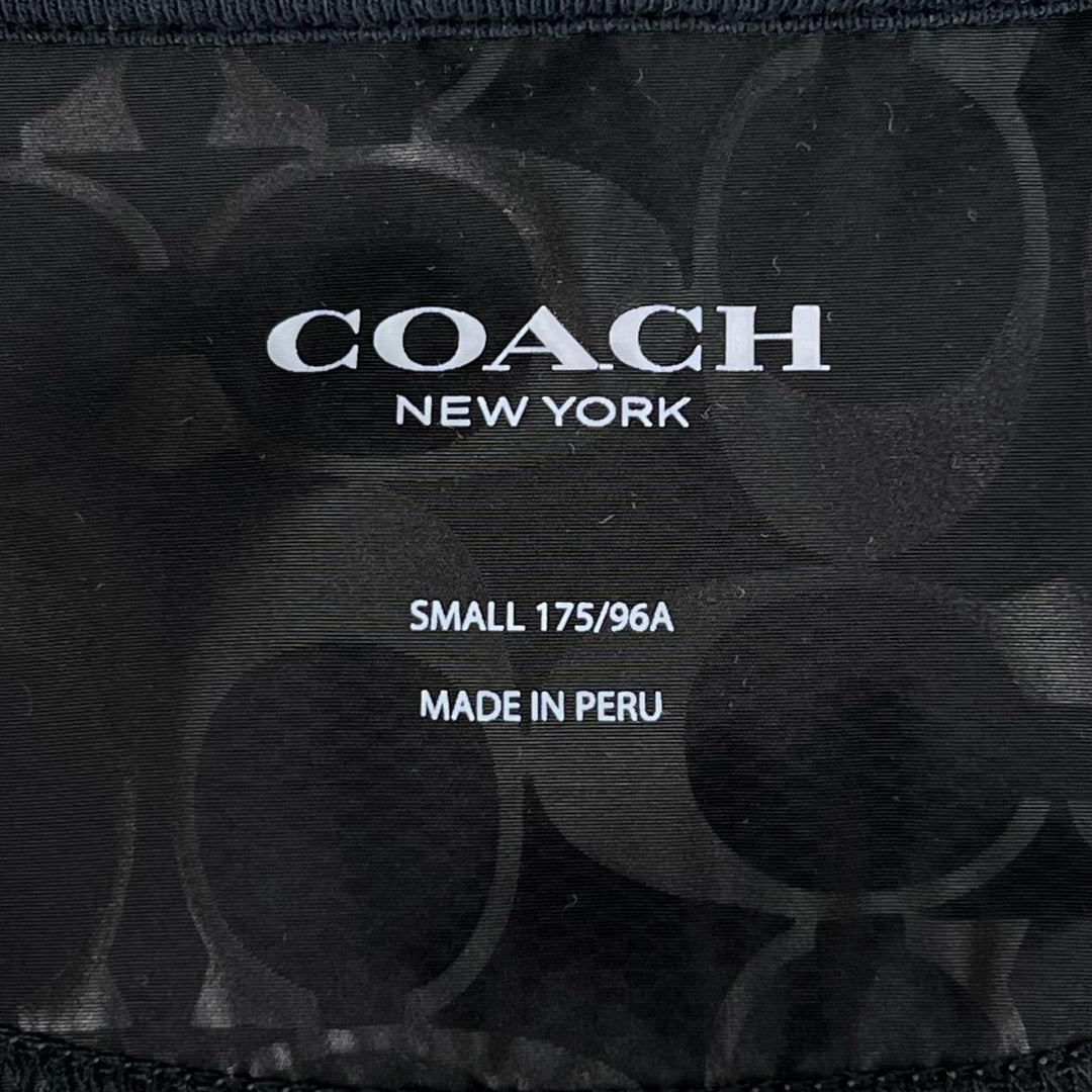 美品▲COACH コーチ 3100 コットン100％ ロゴワッペン シグネチャー ZIP パーカー グレー ブラック S ペルー製 正規品 メンズ