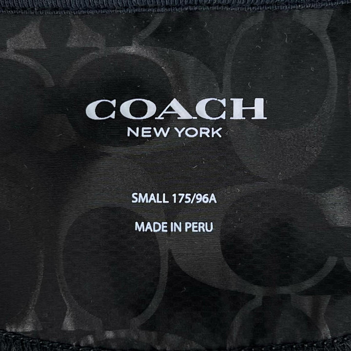美品▲COACH コーチ 3100 コットン100％ ロゴワッペン シグネチャー ZIP パーカー グレー ブラック S ペルー製 正規品 メンズ