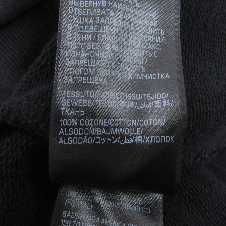 極美品□BALENCIAGA バレンシアガ 2023年製 744463 DIY COLLEGE LOGO HOODIE ダメージ加工 プルオーバーパーカー ブラック M 正規品