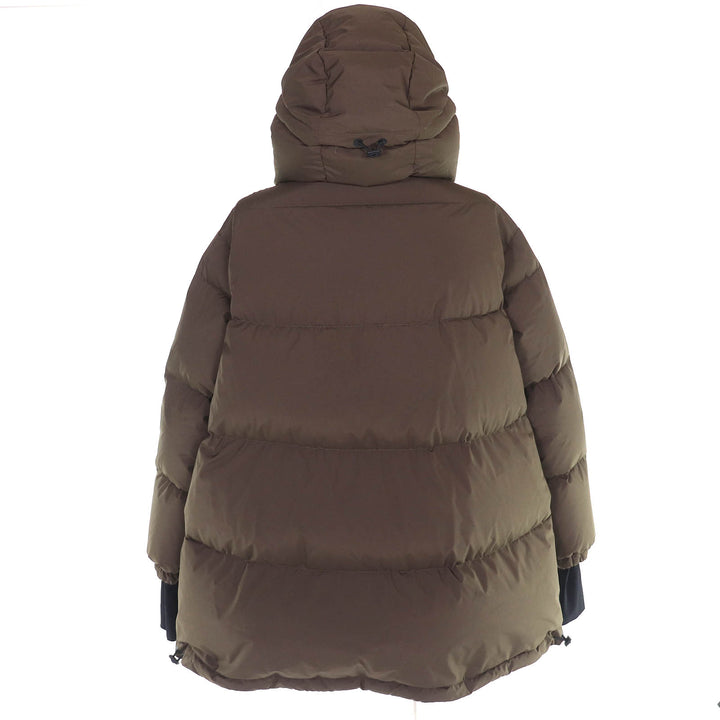美品△Herno ヘルノ 2023年製 PI128DL Laminar ラミナー GORETEX ゴアテックス フード付き ダウンジャケット カーキ 36 正規品 レディース