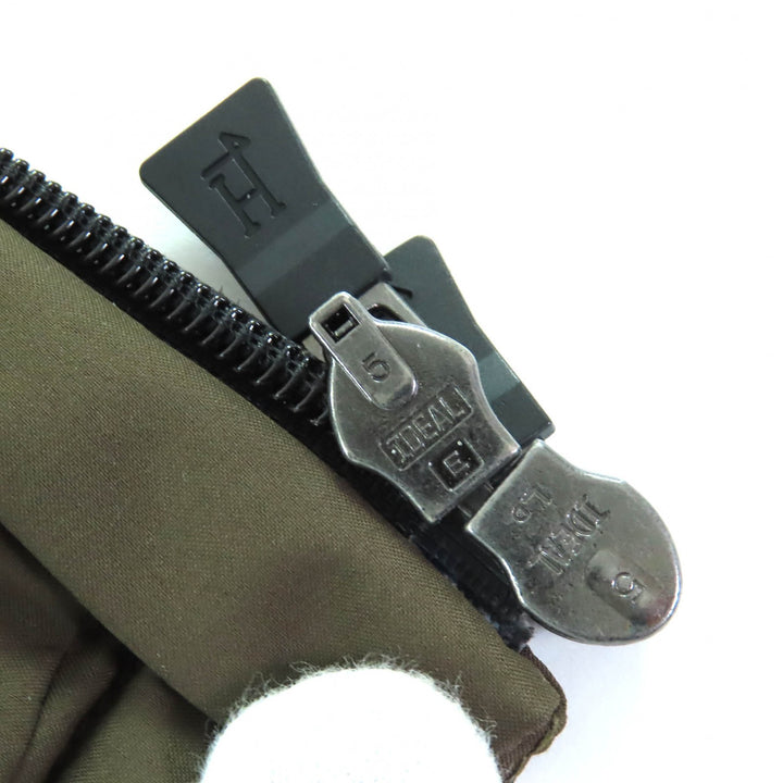 美品△Herno ヘルノ 2023年製 PI128DL Laminar ラミナー GORETEX ゴアテックス フード付き ダウンジャケット カーキ 36 正規品 レディース