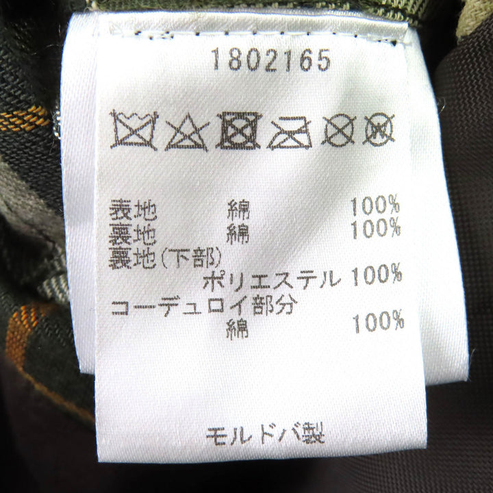 美品△Barbour バブアー NEW BURGHLEY WAX JACKET コットン100％ 裏地チェック柄 オイルド コート カーキ系 36 正規品 メンズ