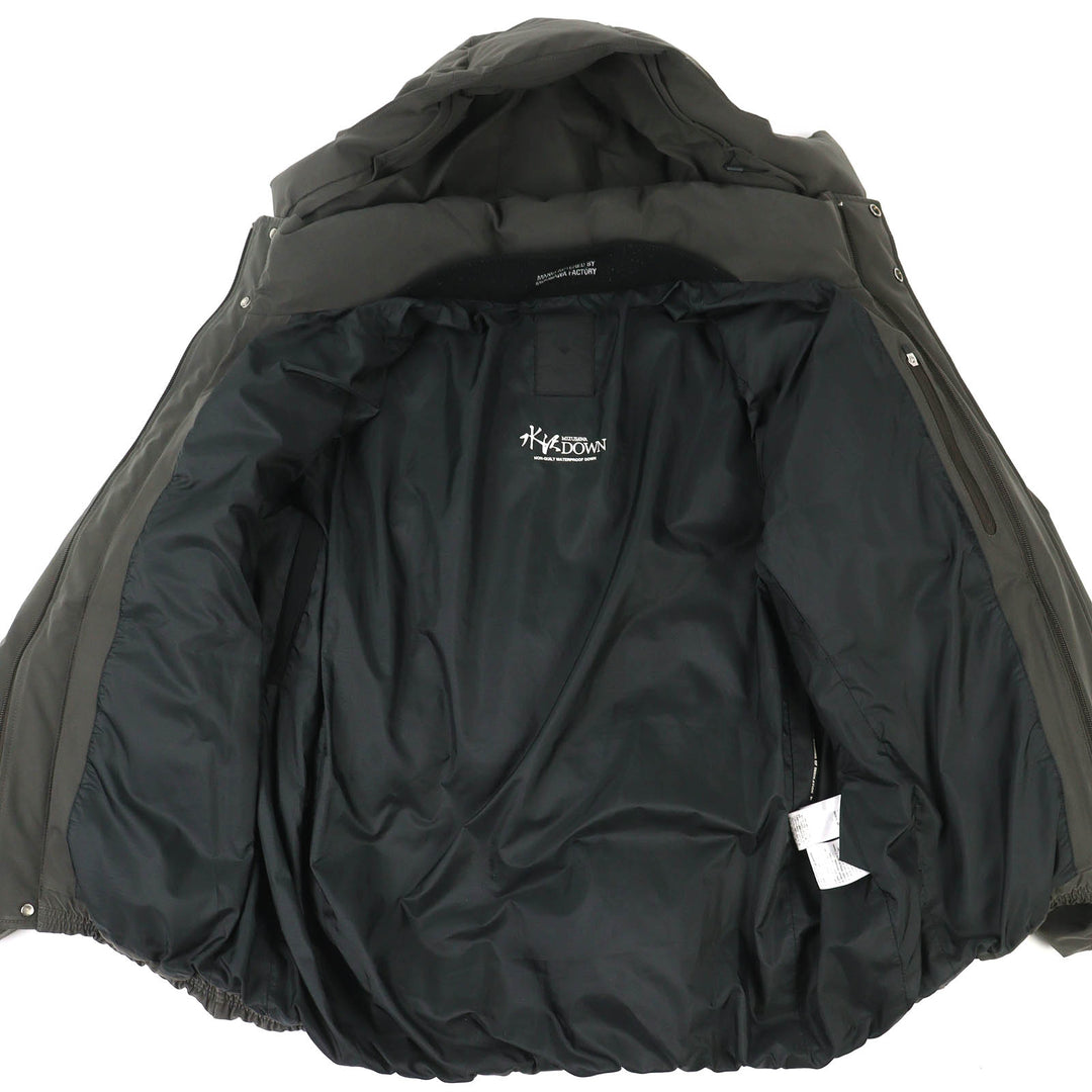 良品△DESCENTE ALLTERRAIN MIZUSAWA DOWN デサントオルテライン 水沢ダウン DOR-G9086W フード付き ダウンジャケット グレー M 正規品