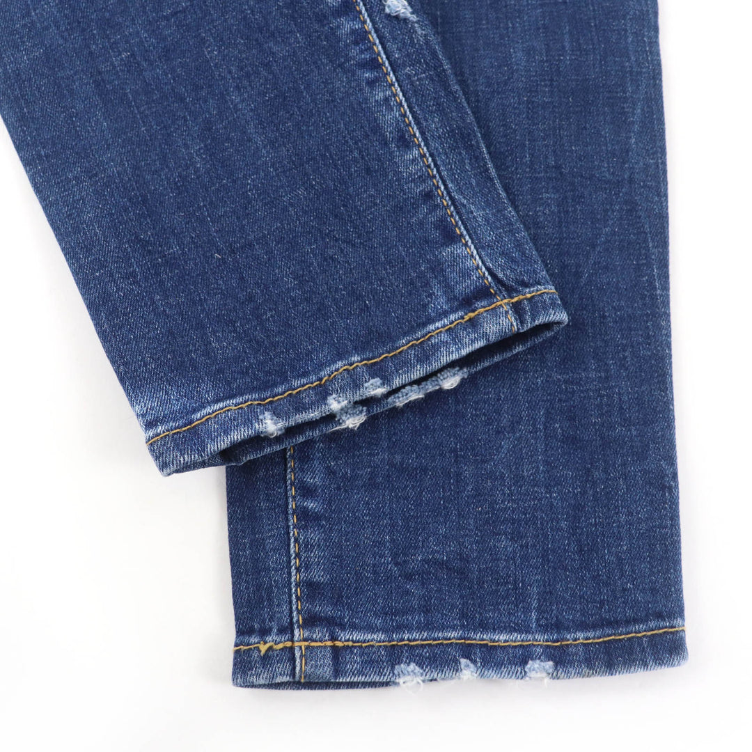 美品☆DSQUARED2 ディースクエアード 22SS S75LB0589 コットン デザイン デニムパンツ インディゴブルー 40 伊製 正規品 レディース