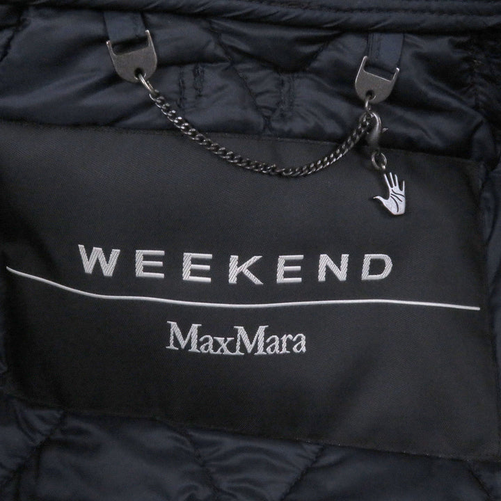 美品□WEEKEND MaxMara ウィークエンド マックスマーラ 548604136 ベルテッド キルティングジャケット ブラウン 42 正規品 レディース