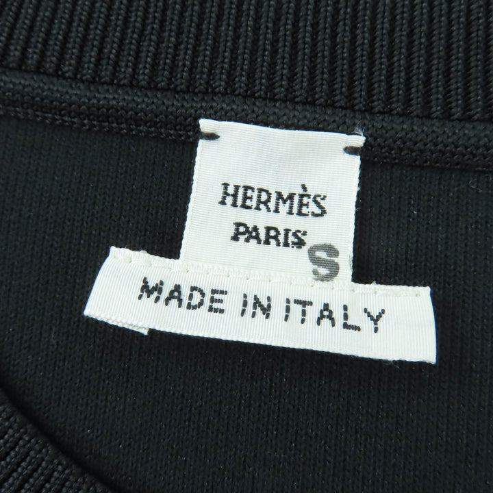 極美品☆HERMES エルメス 22SS 2E2640DQ シルク クロップド丈 ノースリーブ トップス ブラック 34 イタリア製 正規品 レディース