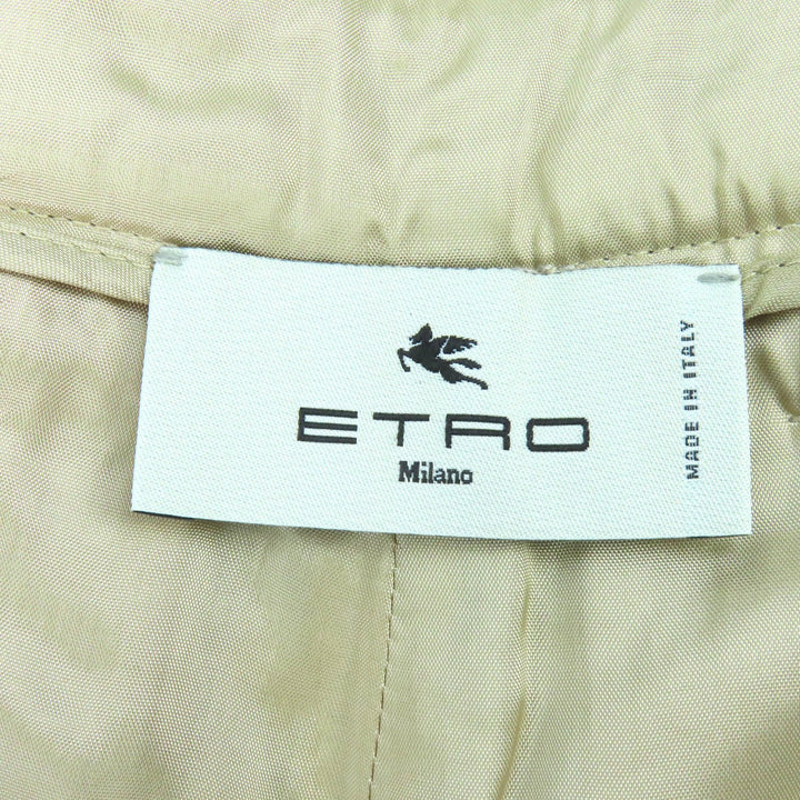 極美品△ETRO エトロ 211-14096-1579 コットン チェック柄 裾フリンジ ツイード パンツ ベージュ マルチカラー 42 伊製 正規品 メンズ