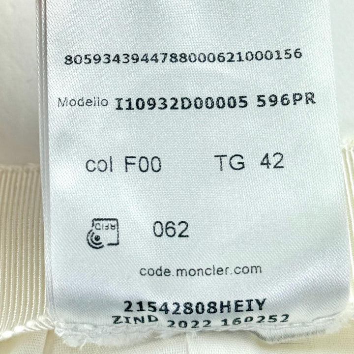 未使用品◇MONCLER モンクレール 2022年製 I10932D00005 コットン ロゴ付き センタージップ ツイードスカート アイボリー 42 正規品