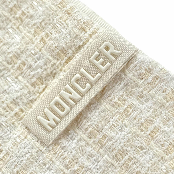未使用品◇MONCLER モンクレール 2022年製 I10932D00005 コットン ロゴ付き センタージップ ツイードスカート アイボリー 42 正規品