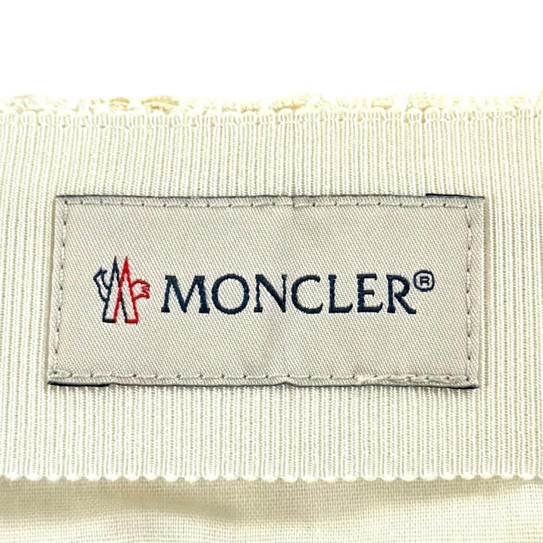 未使用品◇MONCLER モンクレール 2022年製 I10932D00005 コットン ロゴ付き センタージップ ツイードスカート アイボリー 42 正規品