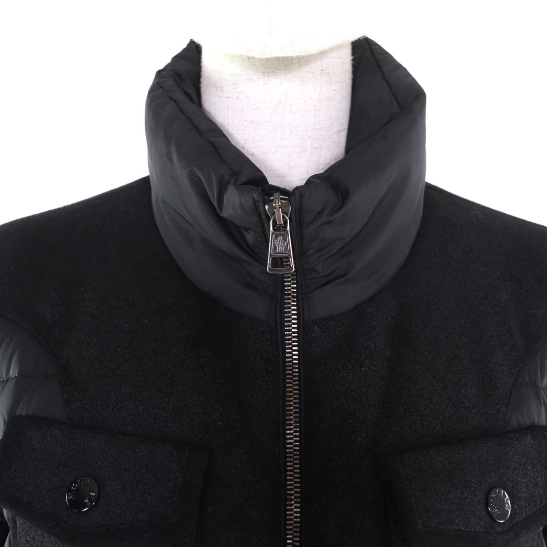 美品★MONCLER モンクレール 2014年製 ミハラヤスヒロ MIZUHIKI 切替デザイン ZIP UP ダウンコート ブラック 0 正規品 レディース
