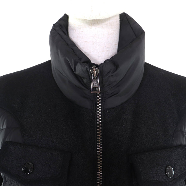美品★MONCLER モンクレール 2014年製 ミハラヤスヒロ MIZUHIKI 切替デザイン ZIP UP ダウンコート ブラック 0 正規品 レディース