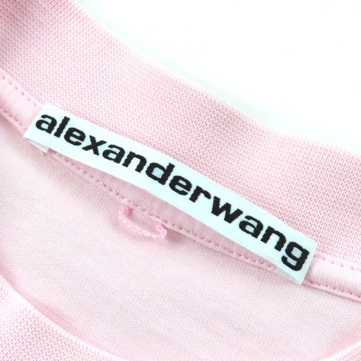 美品△Alexander Wang アレキサンダーワン UCC3251847 コットン100% ロゴ クルーネック オーバーサイズ 半袖Ｔシャツ ピンク XS 正規品
