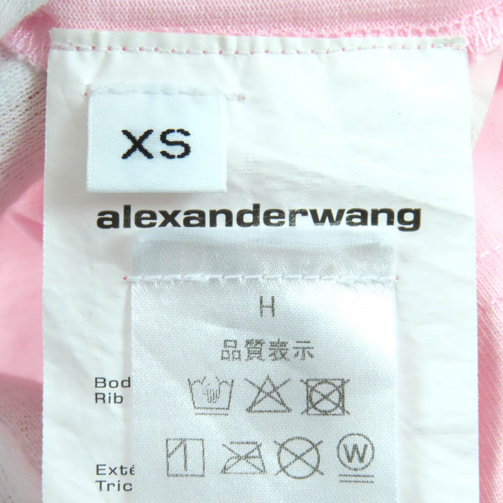 美品△Alexander Wang アレキサンダーワン UCC3251847 コットン100% ロゴ クルーネック オーバーサイズ 半袖Ｔシャツ ピンク XS 正規品
