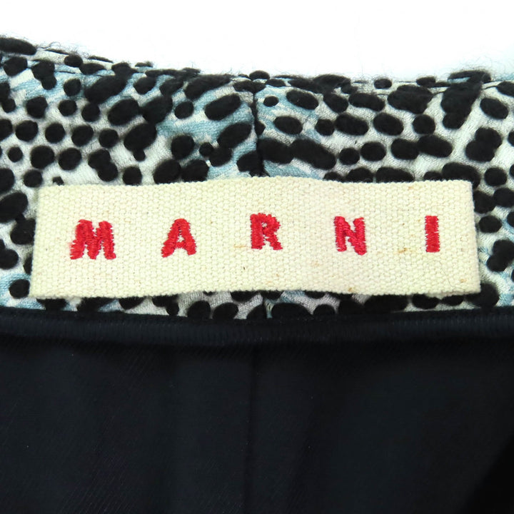 極美品◇MARNI マルニ CPMAO03U00TW578 比翼仕立て アクリル ノーカラー ツイード コート マルチカラー 38 イタリア製 正規品 レディース