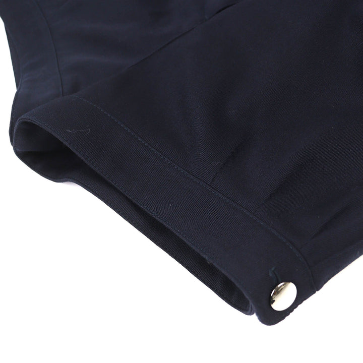 極美品△PRADA プラダ 20SS P296CG バージンウール100％ サイドライン ショートパンツ ネイビー 40 イタリア製 正規品 レディース