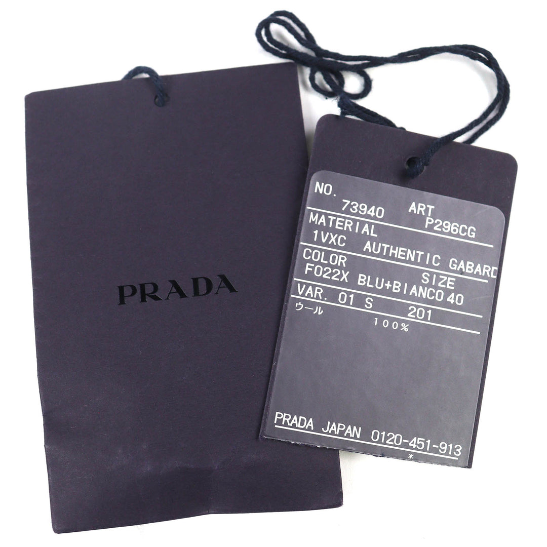 極美品△PRADA プラダ 20SS P296CG バージンウール100％ サイドライン ショートパンツ ネイビー 40 イタリア製 正規品 レディース