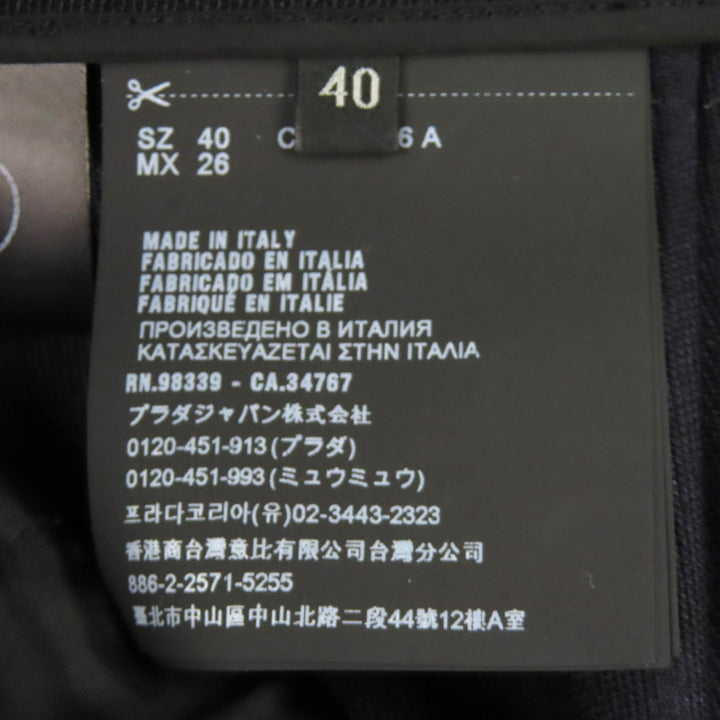 極美品△PRADA プラダ 20SS P296CG バージンウール100％ サイドライン ショートパンツ ネイビー 40 イタリア製 正規品 レディース