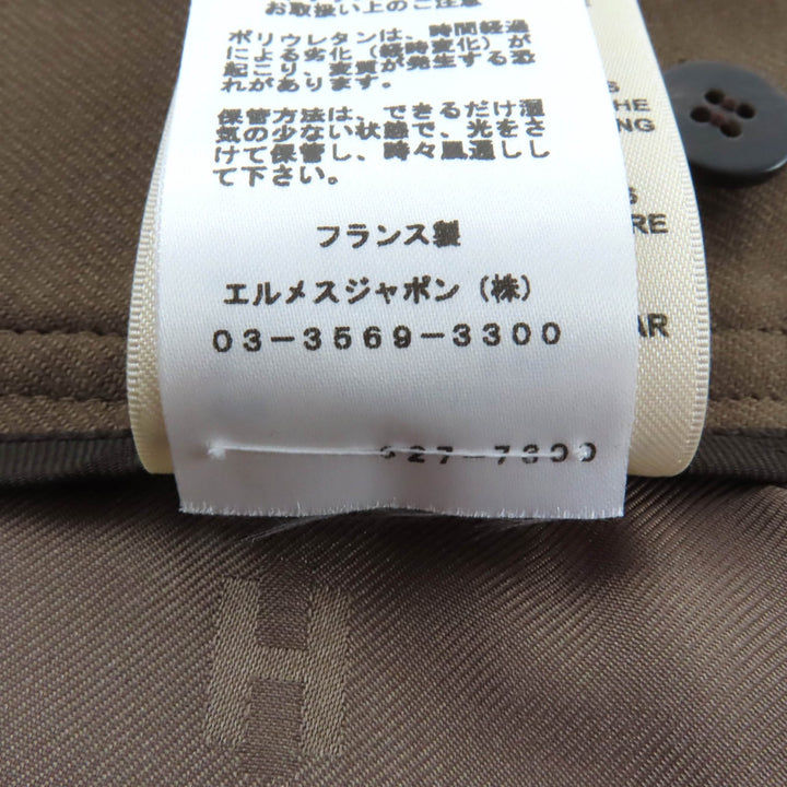極美品★HERMES エルメス 22AW 2H0304DN ベルトデザイン 膝丈 ウールスカート タイトスカート ブラウン 34 フランス製 正規品 レディース