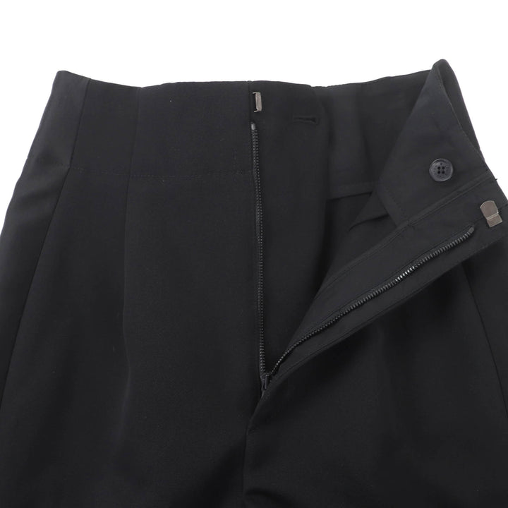 極美品◇LOUIS VUITTON ルイヴィトン 21AW RW212B レザーストラップ ウール タキシードシガレットパンツ スラックス ブラック 34 正規品