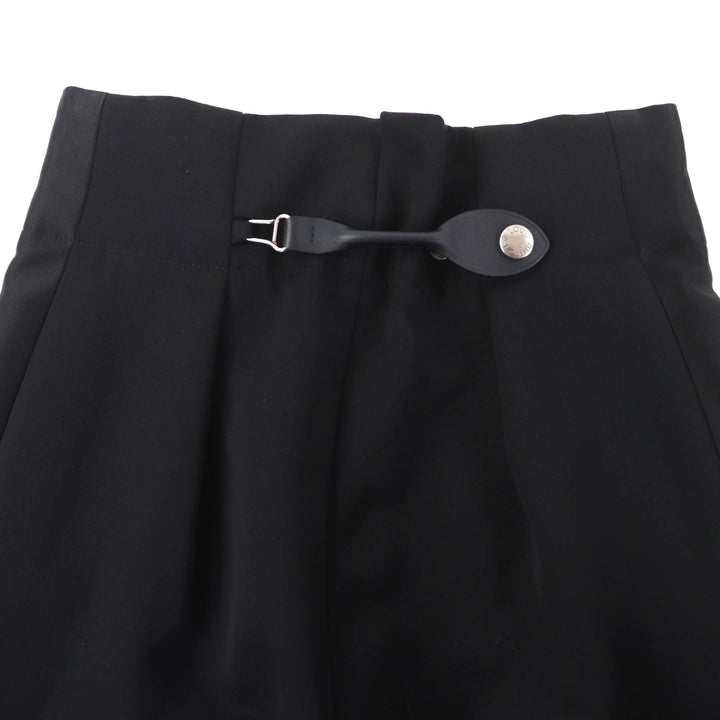 極美品◇LOUIS VUITTON ルイヴィトン 21AW RW212B レザーストラップ ウール タキシードシガレットパンツ スラックス ブラック 34 正規品