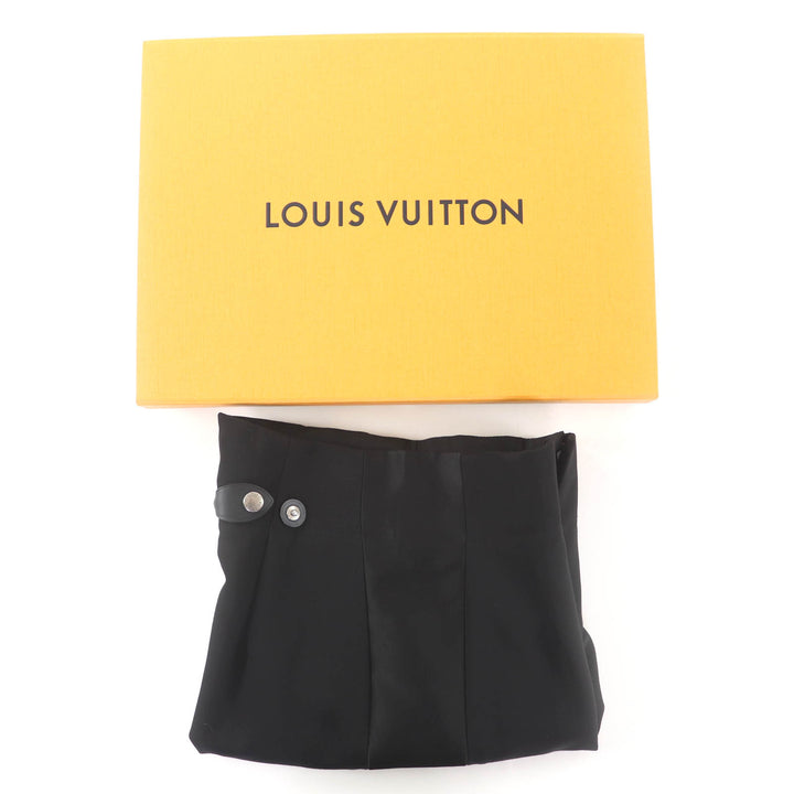 極美品◇LOUIS VUITTON ルイヴィトン 21AW RW212B レザーストラップ ウール タキシードシガレットパンツ スラックス ブラック 34 正規品