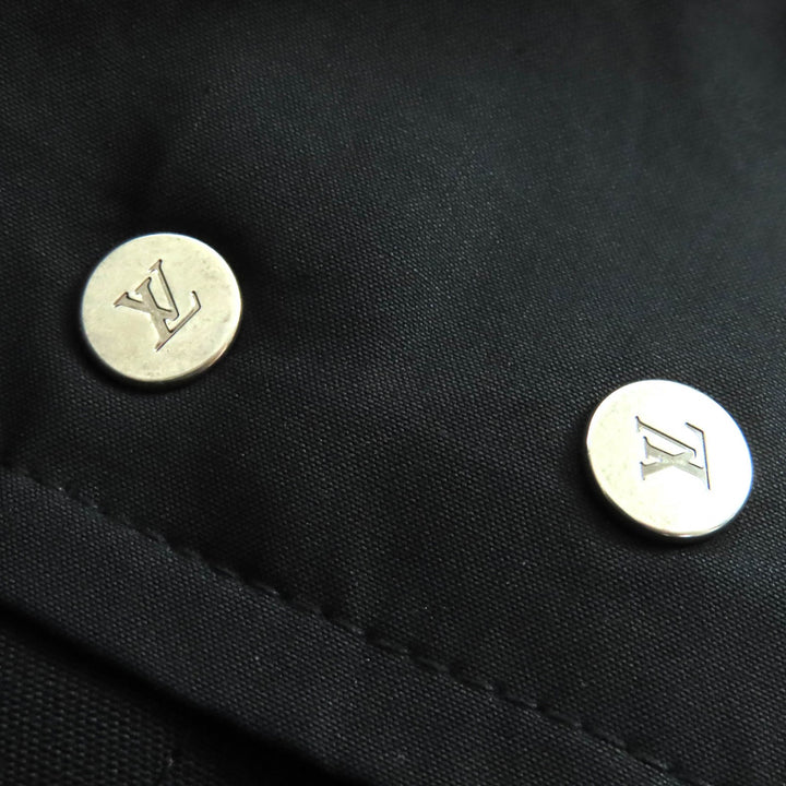 極美品◇LOUIS VUITTON ルイヴィトン 21AW RW212B レザーストラップ ウール タキシードシガレットパンツ スラックス ブラック 34 正規品