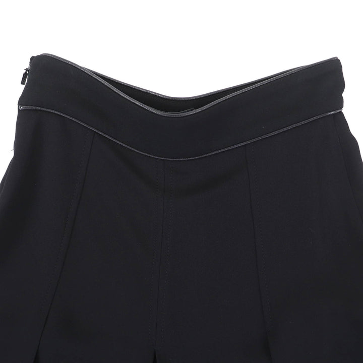 極美品◇GUCCI グッチ 596968 レザー使い インターロッキングG ホースビット プリーツ パンツ ブラック 36 イタリア製 正規品 レディース