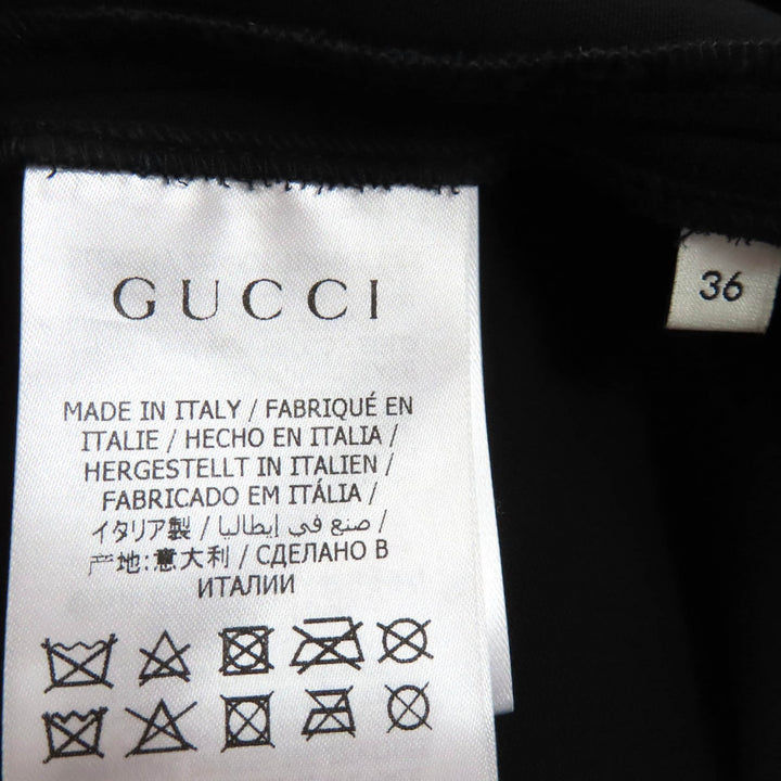 極美品◇GUCCI グッチ 596968 レザー使い インターロッキングG ホースビット プリーツ パンツ ブラック 36 イタリア製 正規品 レディース