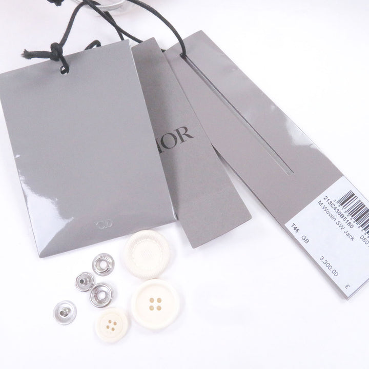 未使用品□DIOR sacai ディオールオム サカイ 22SS ロゴワッペン ドッキングデザイン シングル デザインジャケット 46 イタリア製 正規品