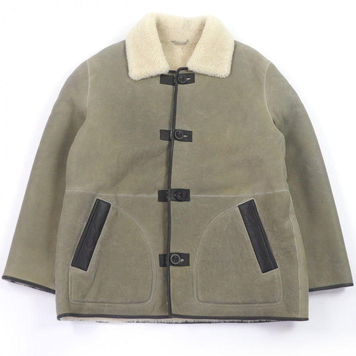 極美品□ARMA アルマ ALINO 羊革 Merino Curly Crispy リバーシブル フライトジャケット ムートンジャケット オイスター 50 メンズ