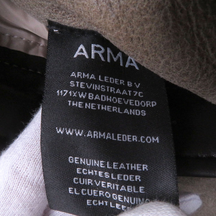 極美品□ARMA アルマ ALINO 羊革 Merino Curly Crispy リバーシブル フライトジャケット ムートンジャケット オイスター 50 メンズ