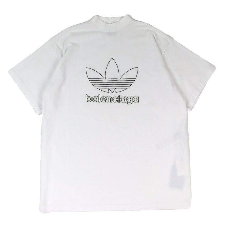 未使用品△BALENCIAGA×adidas バレンシアガ×アディダス 2022年製 723976 コットン100％ ロゴ刺繍 オーバーサイズ 半袖Ｔシャツ 1 正規品